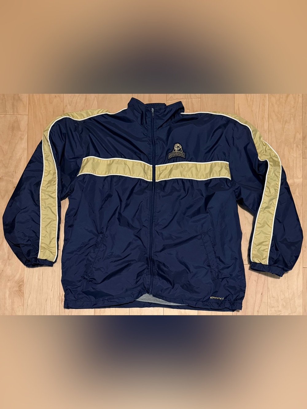 VTG Y2K University Pittsburgh Pitt Panthers Full Zip Windbreaker Jacket Men’s L